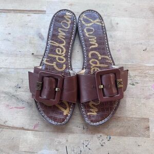 Sam Edelman Granada Brown leather Buckle Slide Sandals size 9.5